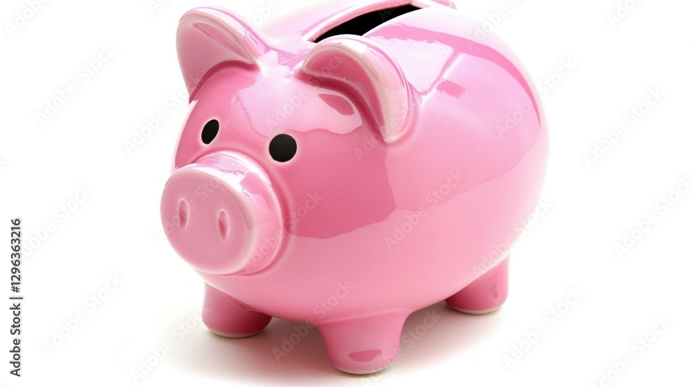 3d rendering a cute pink piggy bank standing on white background. AI generated image 3d rendering a cute pink piggy bank standing on white background. AI generated image