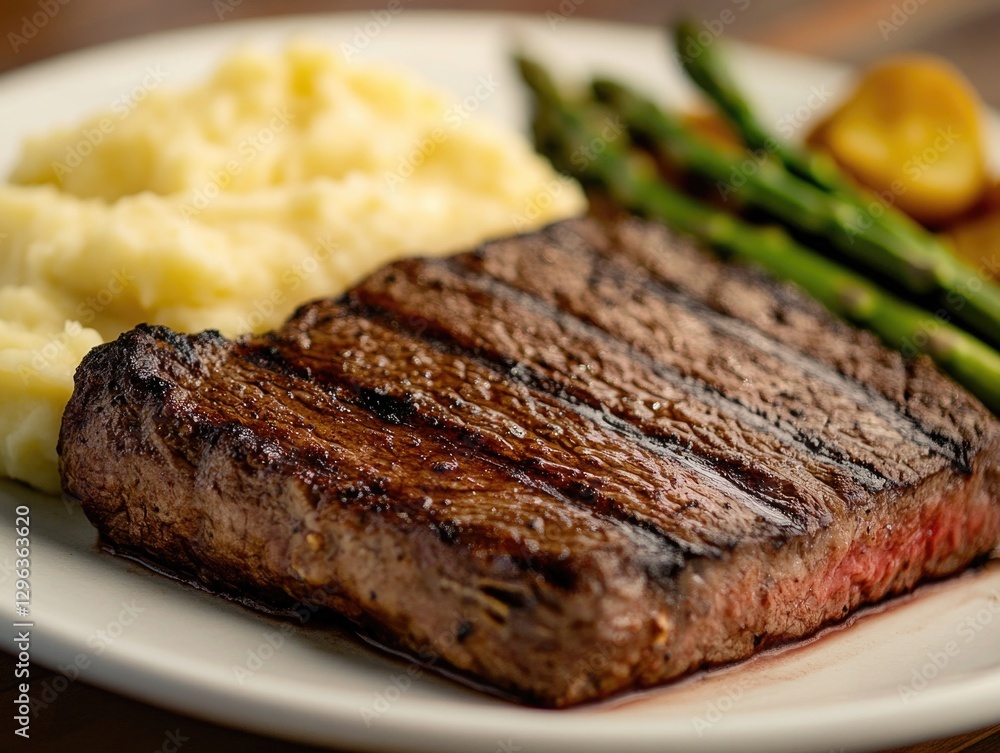 Grilled Steak Dinner Serving Grilled Steak Dinner Serving