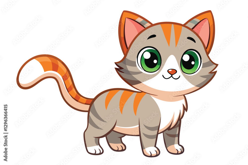 Fototapeta premium kawaii cute cat cartoon characters vector isolated illustration