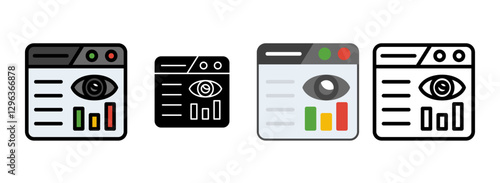 Set of Impressions Icon Line, Line Filled, Glyph, Flat Icons
