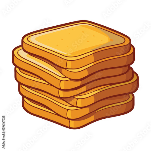 Stack of Toast Slices Illustration