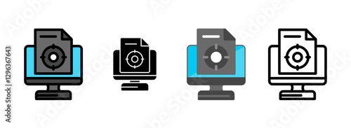 Set of Contextual Advertising Icon Line, Line Filled, Glyph, Flat Icons