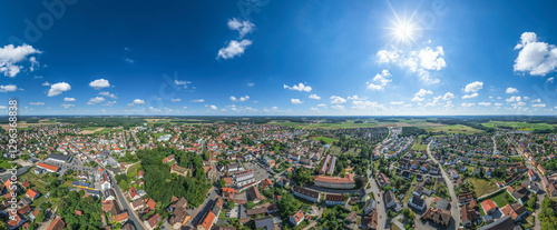 Die Gemeinde Neuendettelsau in der Metropolregion Nürnberg im Luftbild photo