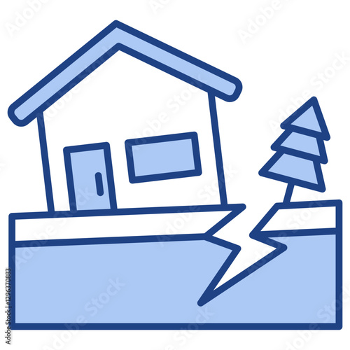 Natural Disasters Blue Icon