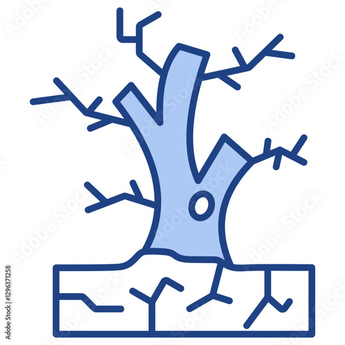 Land Degradation Blue Icon