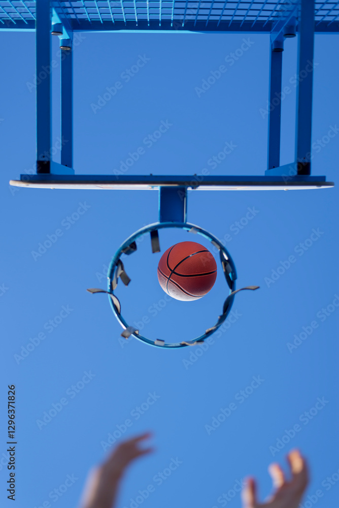 custom made wallpaper toronto digitalBasketball going through a damaged outdoor hoop.