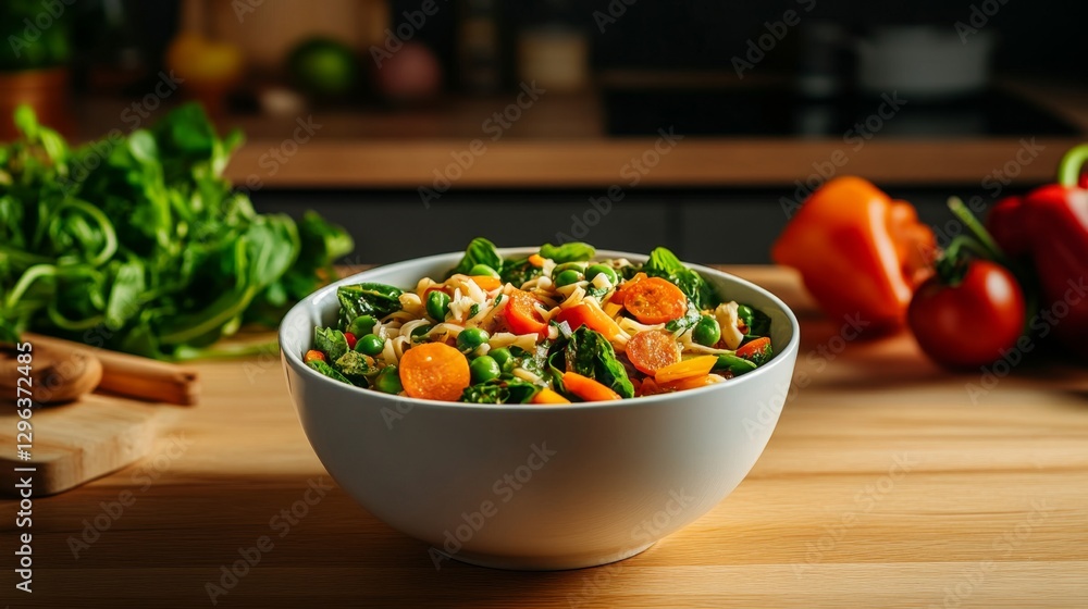 Homemade Soup in Rustic Kitchen, close-up of farm-fresh ingredients, warm countryside ambiance, inviting and wholesome setting Homemade Soup in Rustic Kitchen, close-up of farm-fresh ingredients, warm countryside ambiance, inviting and wholesome setting