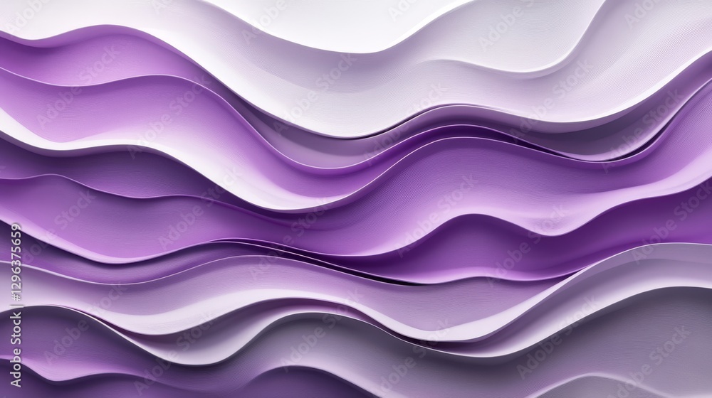 Fototapeta premium Abstract waves of purple and white gradients form a pattern