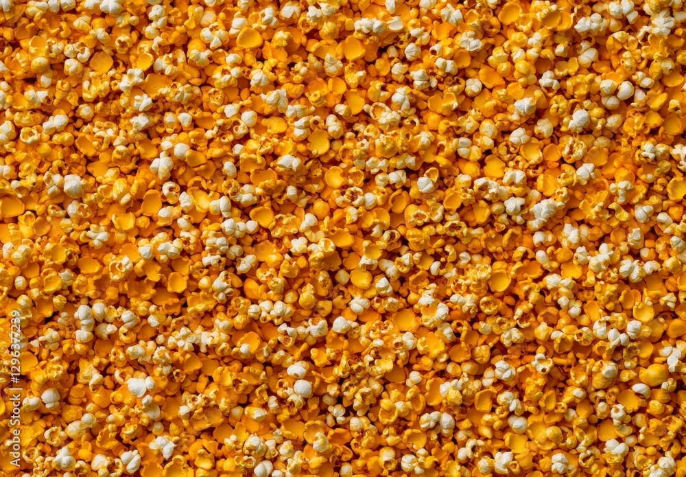 Vibrant Background of Yellow and White Popcorn Kernels Texture Vibrant Background of Yellow and White Popcorn Kernels Texture