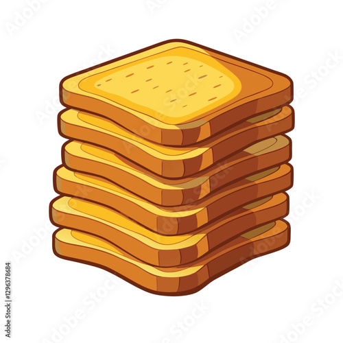 Cartoon Toast Stack

