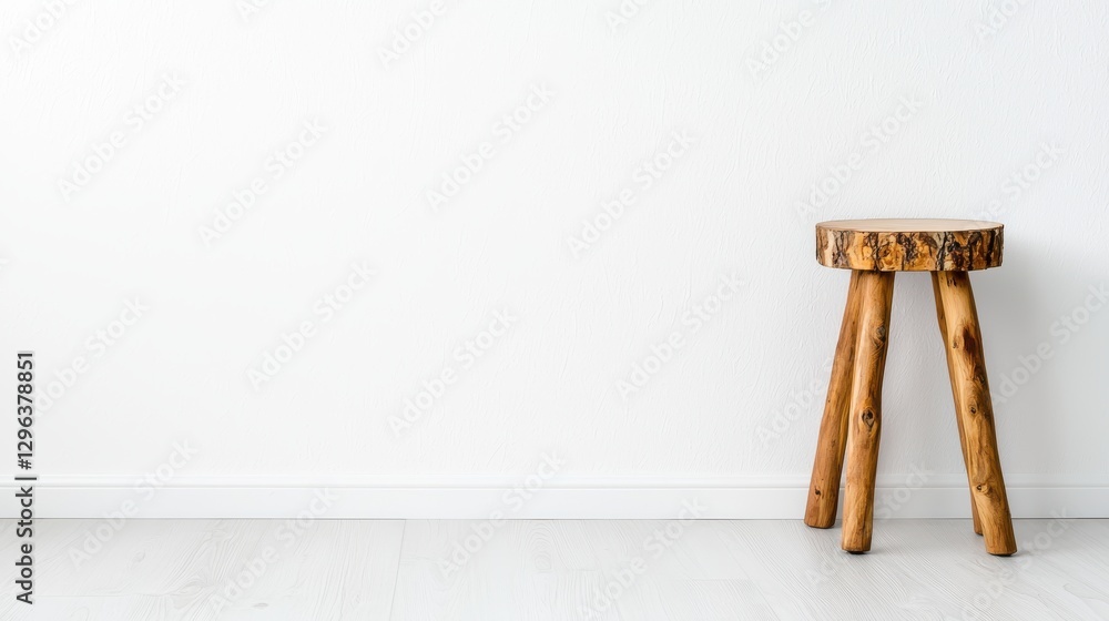 Rustic Wooden Stool, Minimalist Interior Design Rustic Wooden Stool, Minimalist Interior Design