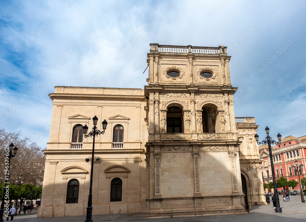 Seville Town Hall, a 16th century Plateresque style building. Andalusia, Spain. Seville Town Hall, a 16th century Plateresque style building. Andalusia, Spain.