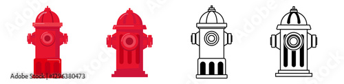 red fire hydrant icon fire fighter hose emergency