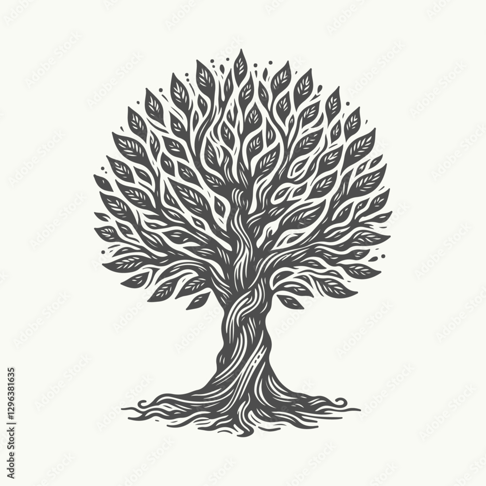 Naklejka premium Hand Drawn Tree Illustration 