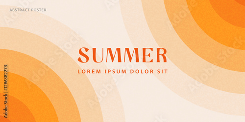 flat creative graphic design of summer, bright yellow color poster background, minimal style decoration branding illustration, trendy template for social media, web, banner