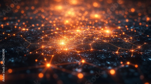 Representing Decentralization Through Interconnected Glowing Nodes. Generative AI