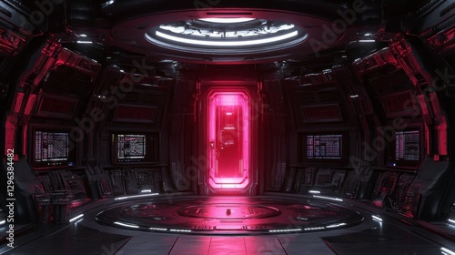 Futuristic Sleek Interface in Vibrant 3D Environment