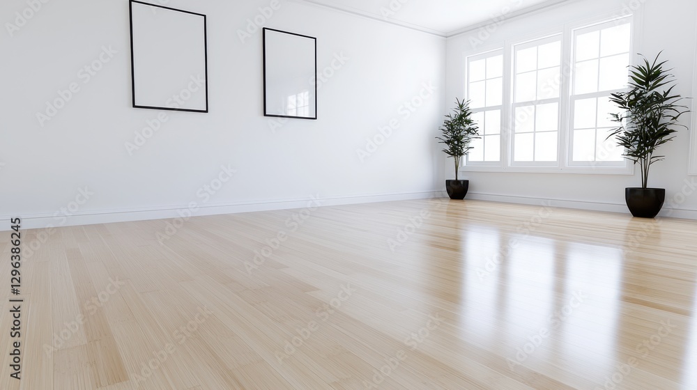 Fototapeta premium Minimalist Empty Room Interior Design Mockup