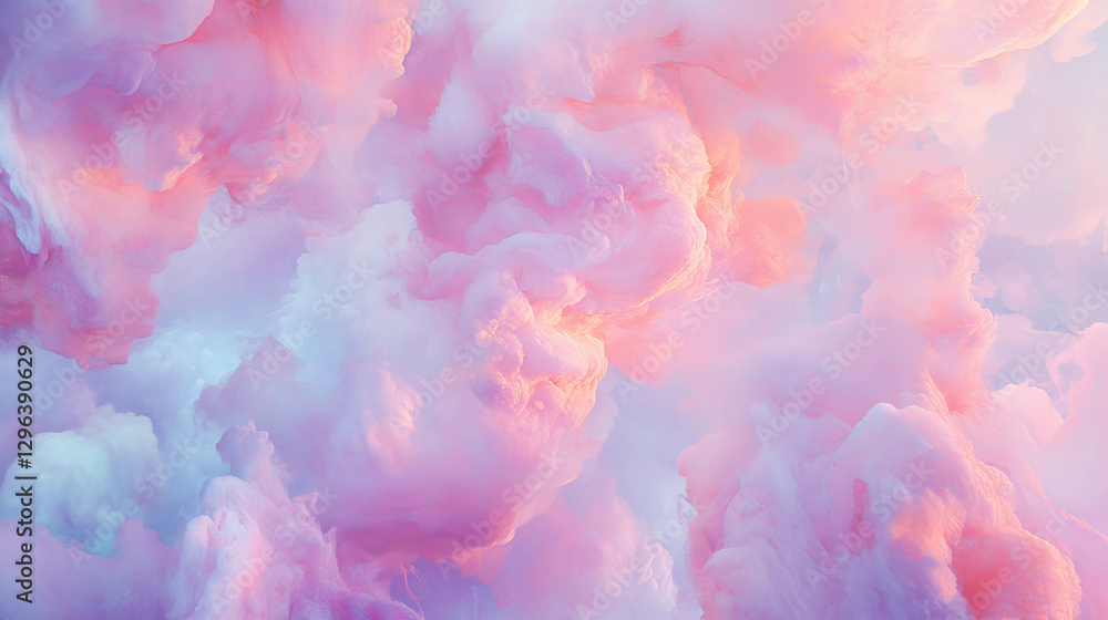 Fototapeta premium Dreamy pastel cloudscape with soft light for serene background design
