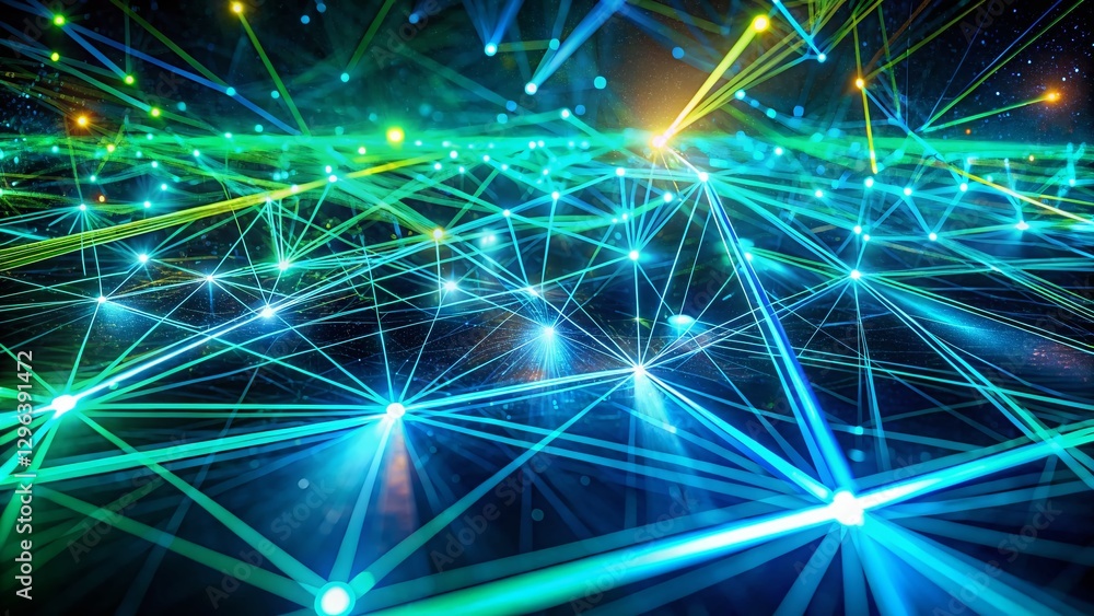 Fototapeta premium Electric Glow Lines, Abstract Tron-Inspired Background, Low Light Photography, Futuristic Neon Art
