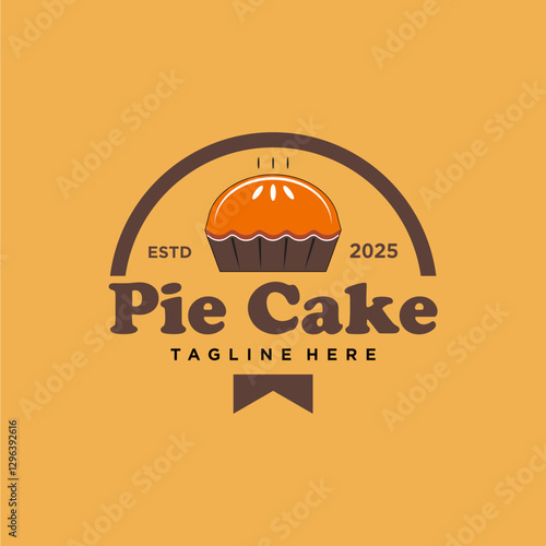 Pie logo design vector illustration 
for bakeries, bakeries and cake shops