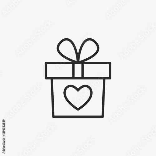 Gift box line icon Special offer, discount