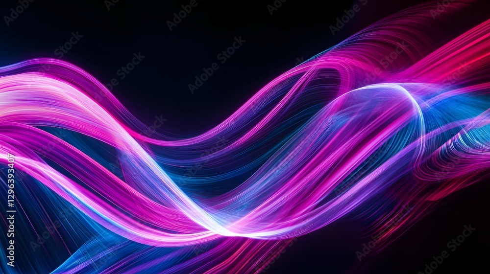 Abstract light painting background with neon pink and blue lines on a black canvas, creating dynamic patterns Abstract light painting background with neon pink and blue lines on a black canvas, creating dynamic patterns