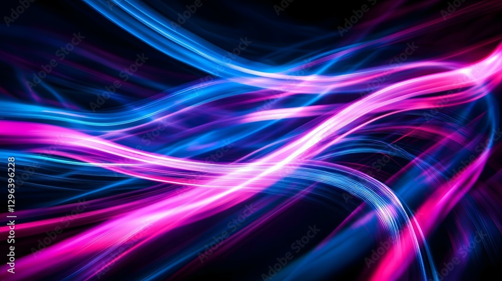Abstract light painting background with neon pink and blue lines on a black canvas, creating dynamic patterns Abstract light painting background with neon pink and blue lines on a black canvas, creating dynamic patterns