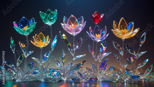 Prismatic Bloom – Surreal Shattered Glass Flower