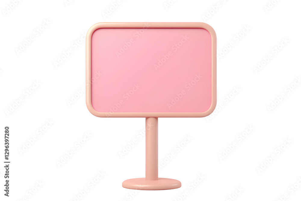 blank pink signboard on transparent background blank pink signboard on transparent background