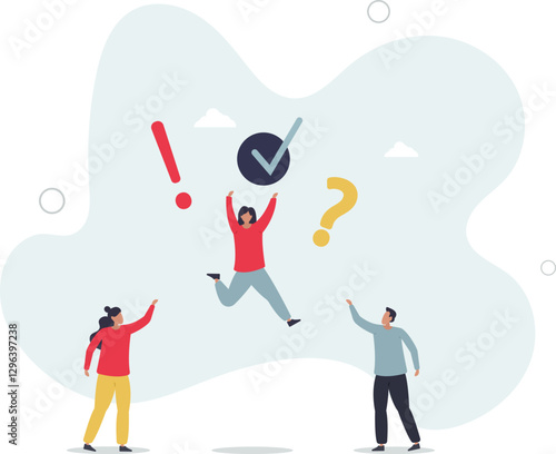 FAQ, question and answer, solution to solve problem, business advice or help and support service, communication or team brainstorm concept.flat character life .