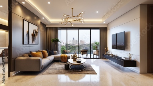 Discover a chic 1 BHK flat, showcasing modern interiors and stylish decor, perfectly blending comfort and contemporary