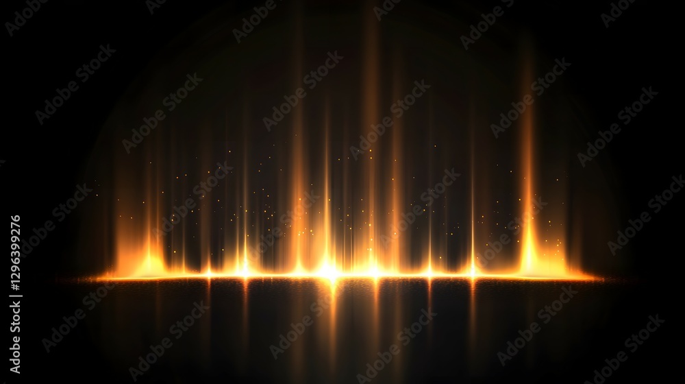 Naklejka premium Abstract glowing fire background with flame elements on a black background