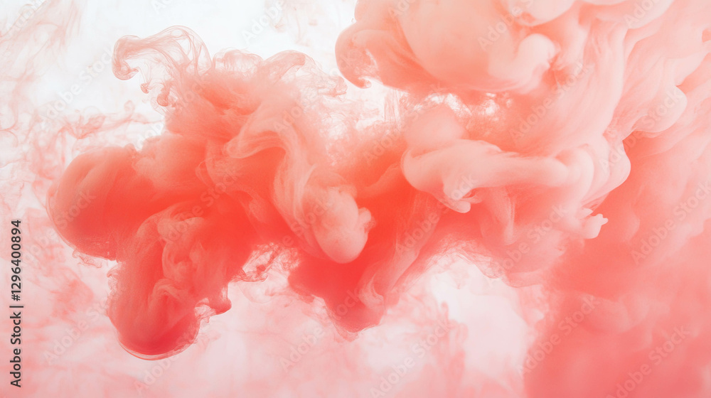 Vibrant abstract red ink cloud on white background for art and design Vibrant abstract red ink cloud on white background for art and design