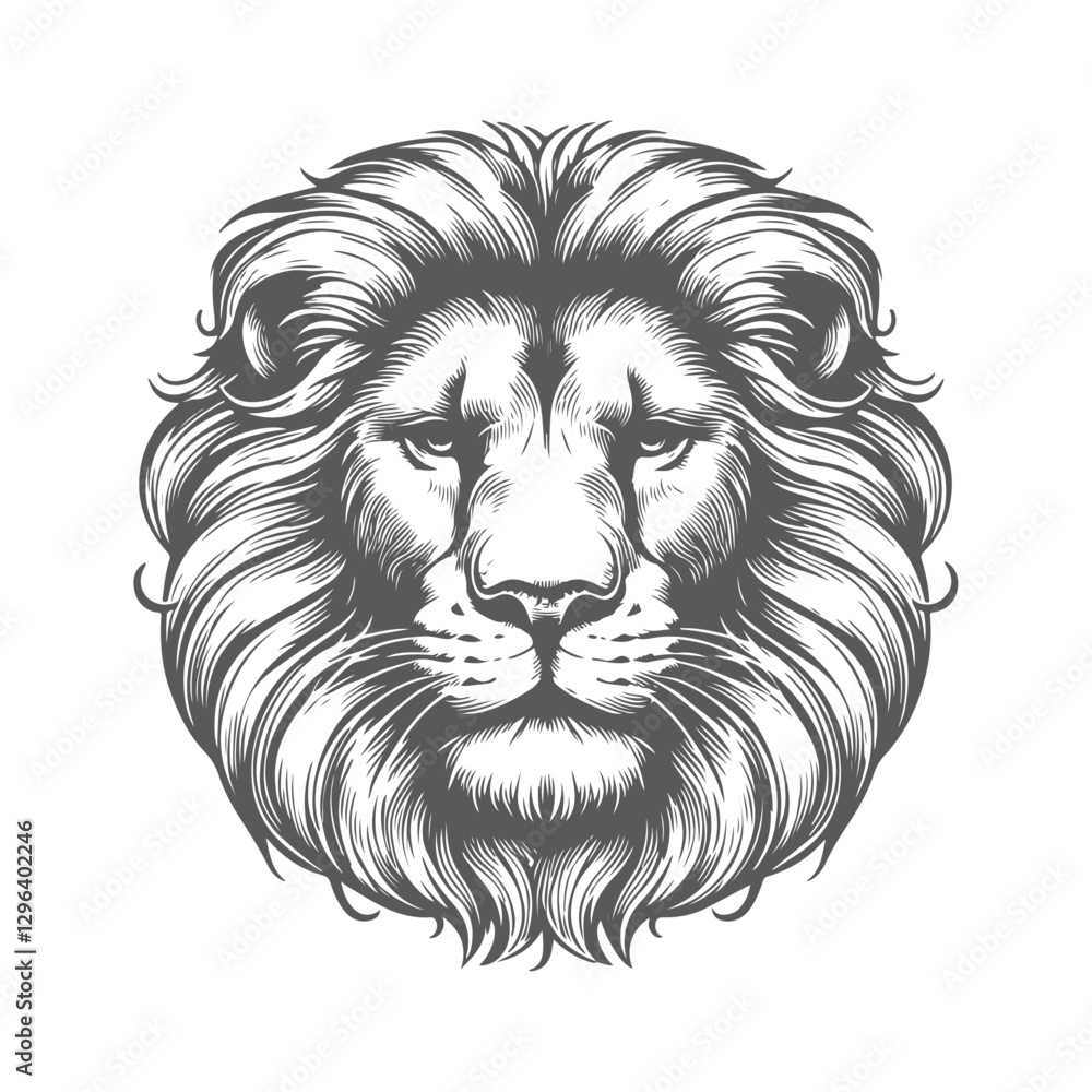 Detailed Lion Face Sketch Illustration for Wildlife Art Detailed Lion Face Sketch Illustration for Wildlife Art