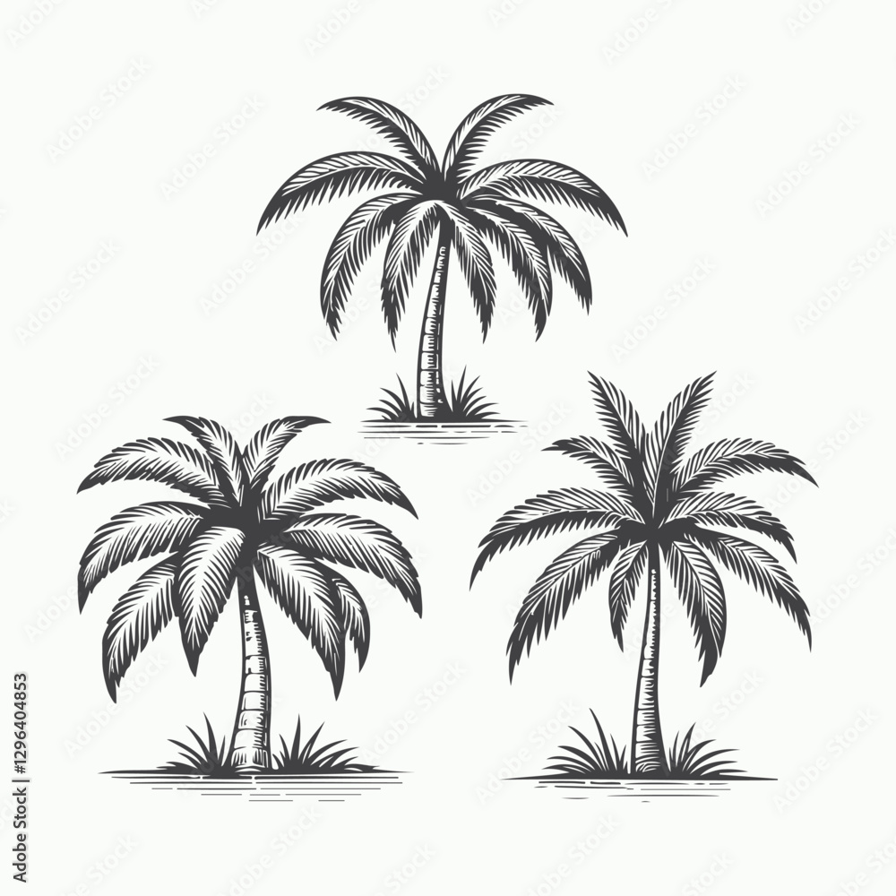 Fototapeta premium Simple Palm Tree Illustration for Clean Tropical Designs