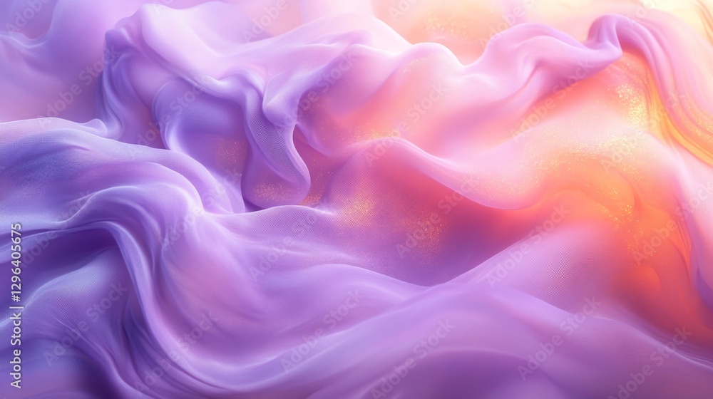 Obraz premium Softly colored fabric appears to billow with smooth flowing elegance