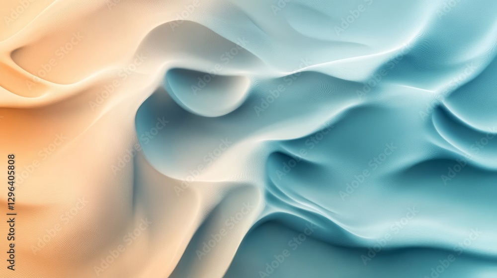 Obraz premium Abstract illustration depicting smooth fluid curves in multiple colors