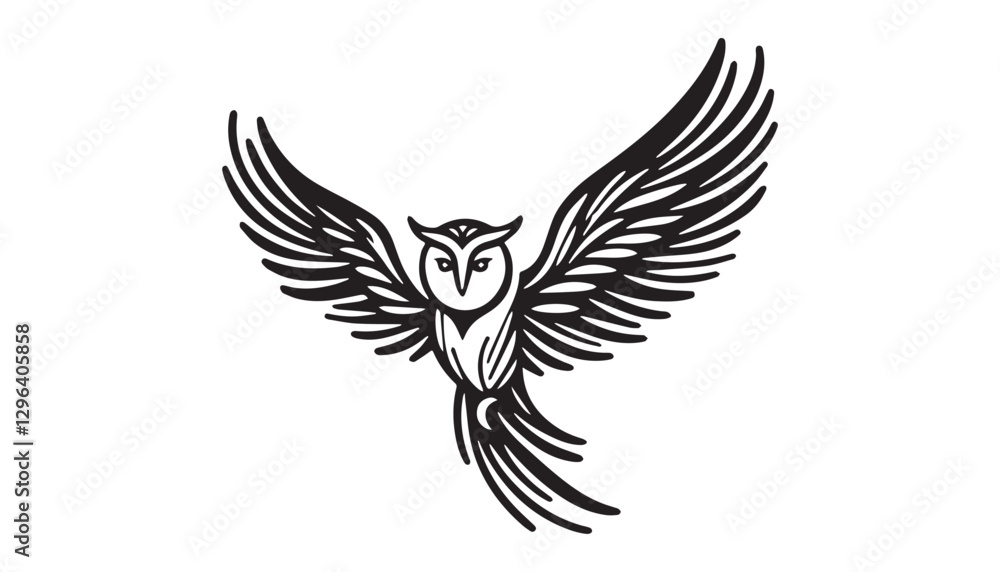 Continuous one single minimal line drawing owl Continuous one single minimal line drawing owl