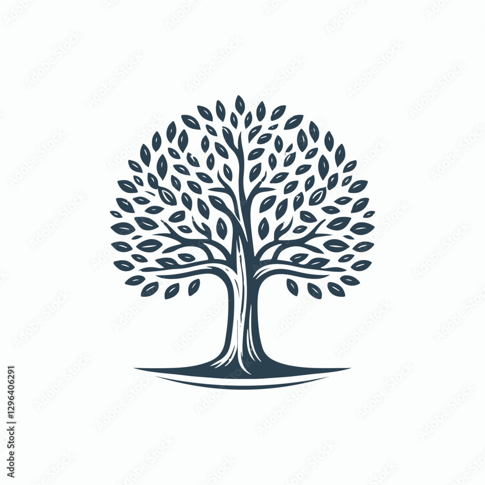 Naklejka premium Tree Logo 01214 vector illustration with clean lines and artistic details for creative projects