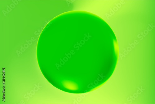 Abstract green 3D close up sphere with glowing lime green energy background. Elegant neon glow gradient, futuristic backdrop with copy space. Creative presentation slides, poster, banner, flyer