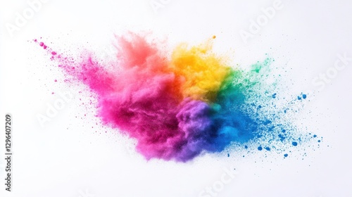 Vibrant Brush Strokes Creating Colorful Explosion on Canvas