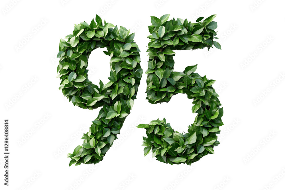 Leafy Number 95: Nature's Design, Transparent Background Leafy Number 95: Nature's Design, Transparent Background