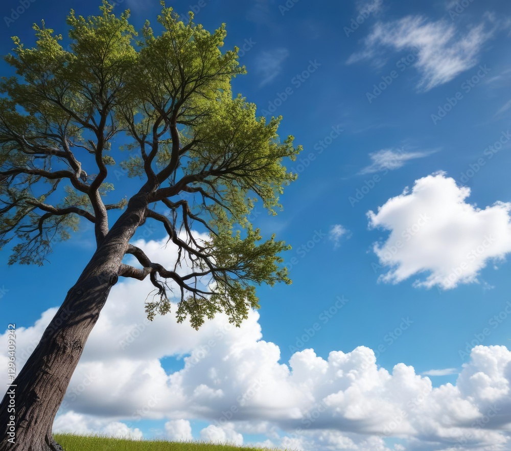 Wenge wooden tree against a vibrant blue sky with fluffy white clouds, fluffy white clouds, wenge Wenge wooden tree against a vibrant blue sky with fluffy white clouds, fluffy white clouds, wenge