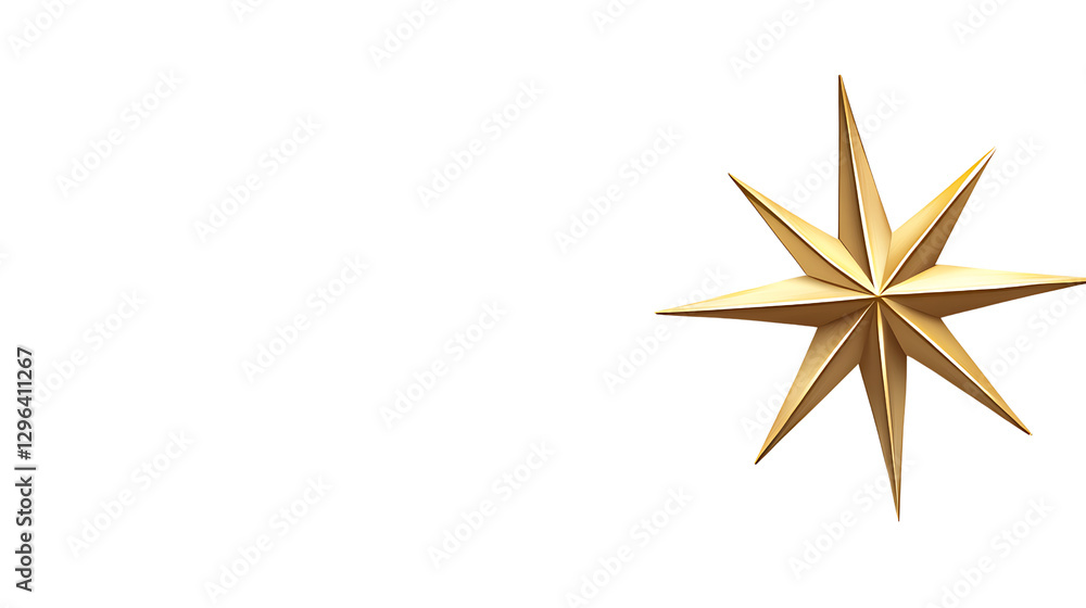 Obraz premium Isolated Star Compass: Gold Navigation Graphic