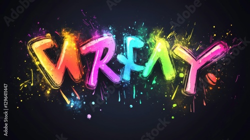 Vibrant Playful Lettering on Isolated Background