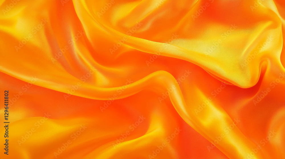Obraz premium Luxurious flowing orange silk fabric texture for elegant design and decoration