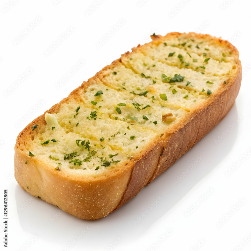golden and crispy garlic bread with rich buttery flavor, perfectly toasted and isolated on a cwhite background golden and crispy garlic bread with rich buttery flavor, perfectly toasted and isolated on a cwhite background