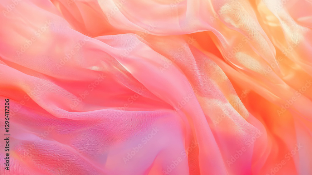 Fototapeta premium Gentle waves of soft flowing fabric in pastel colors for elegant background design