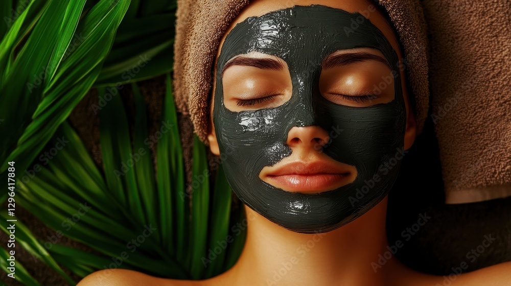 A serene woman, her face adorned with a protective mask, relaxes in a tranquil spa salon, her eyes closed, enveloped in a cocoon of peace and tranquility. A serene woman, her face adorned with a protective mask, relaxes in a tranquil spa salon, her eyes closed, enveloped in a cocoon of peace and tranquility.